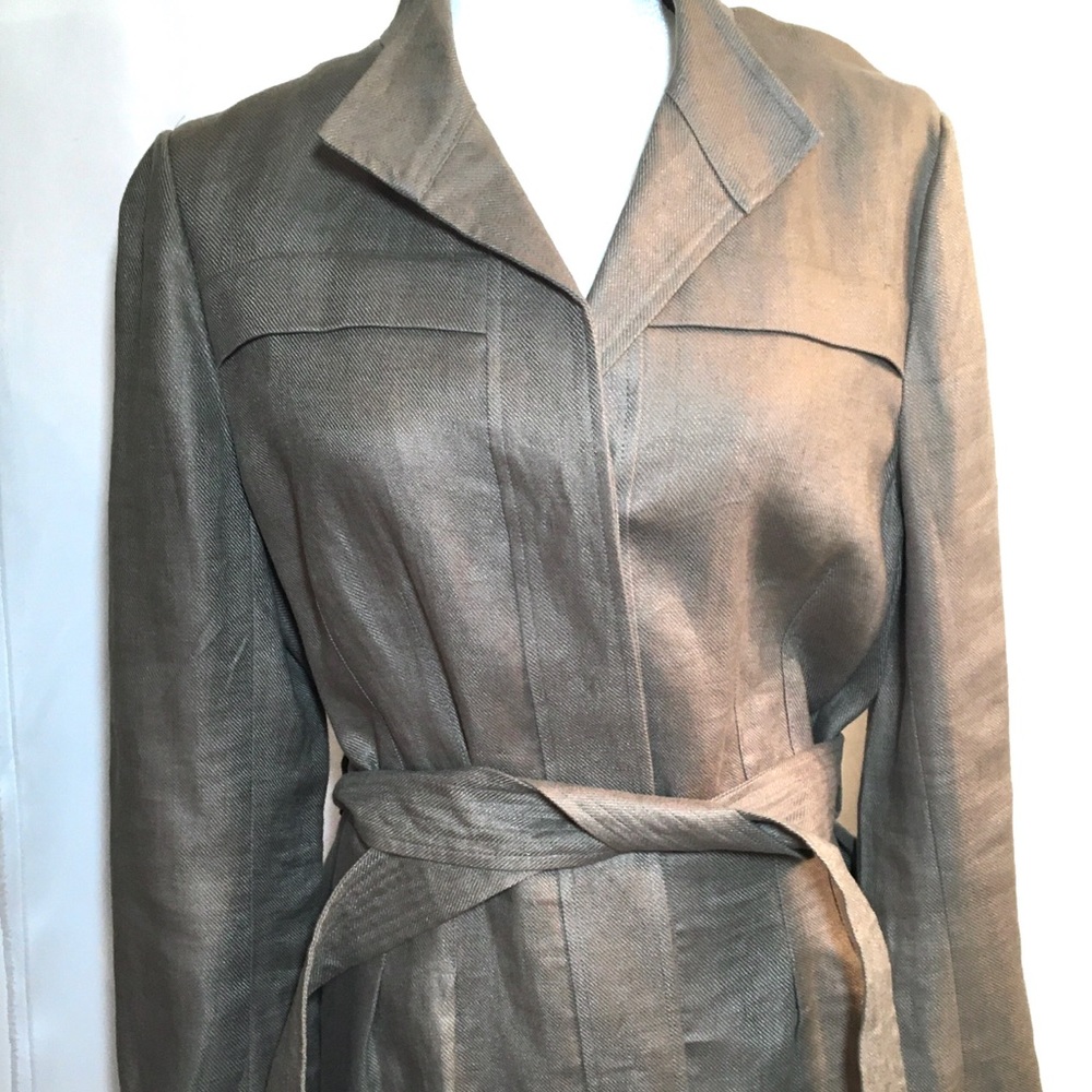 ANN TAYLOR TAN COTTON BLEND BELTED JACKET-Sz14